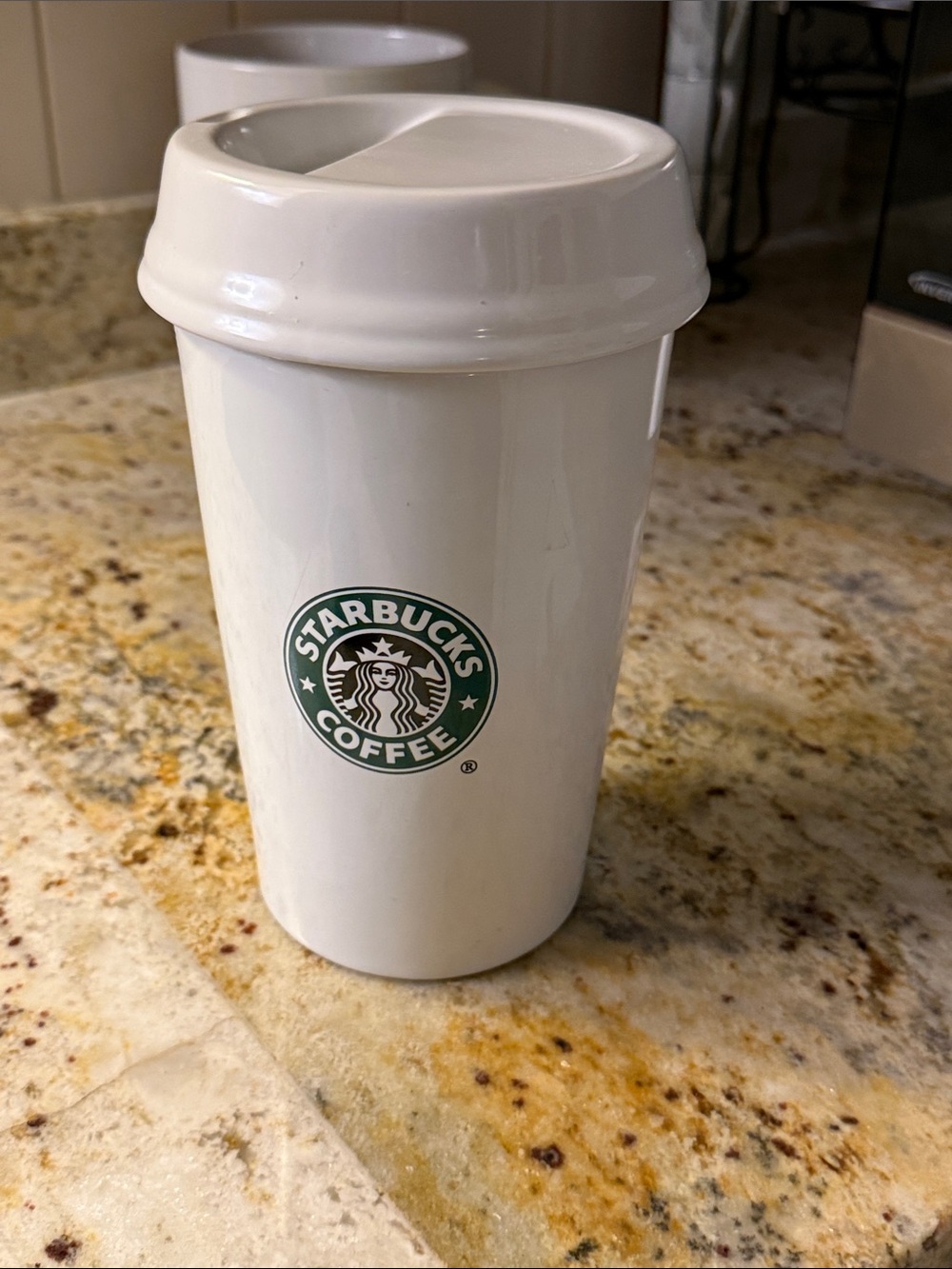 Starbucks White  with Green Logo coffee  canister